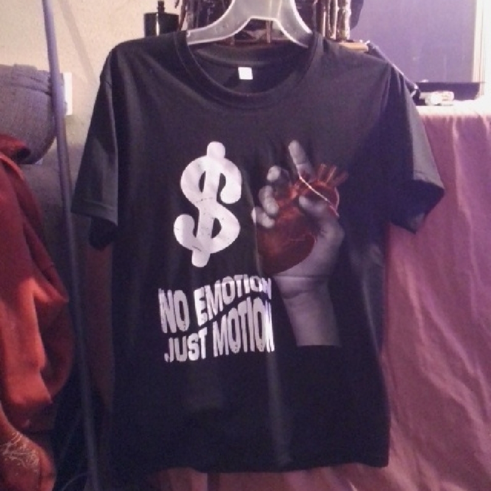 Black Graphic Tee - No Emotion Just Motion